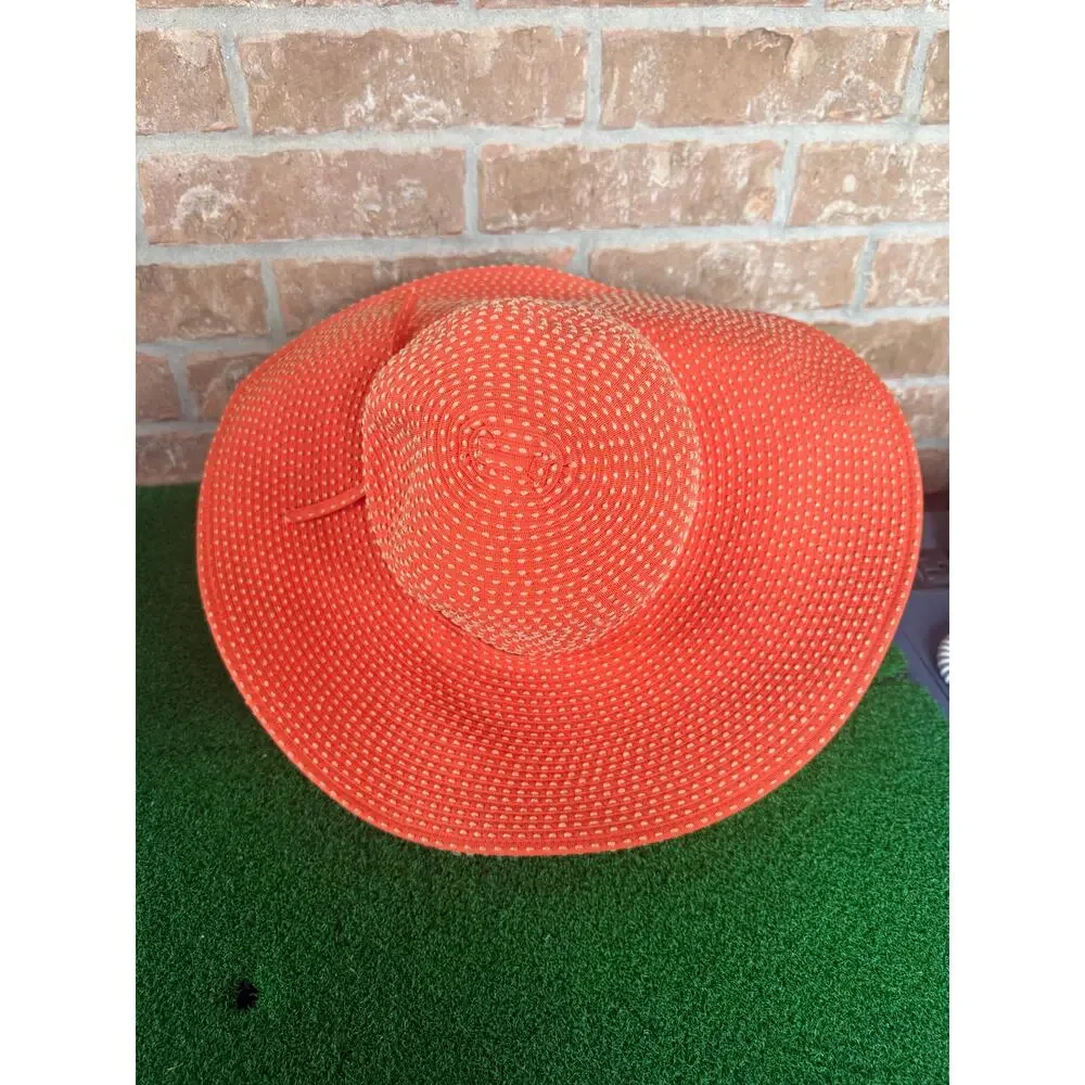 San Diego Hat Co Orange Sun Hat Wide Brim Packable Braided Travel Beach Cap